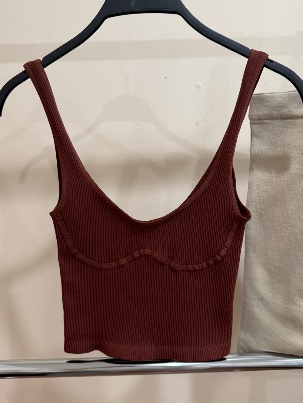 Intimately Free People Brown Ribbed Crop Tank Top L/XL